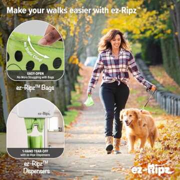 ez-Ripz - Indoor/Outdoor Dog Poop Bag Dispenser Wall Mount (White), Includes 3 Sample Rolls of Waste Bag Rolls, Easy Setup Dog Poop Station