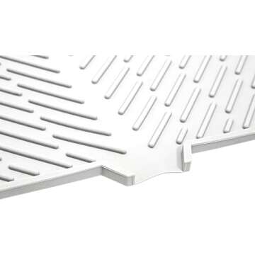 Luxet Silicone Dish Drying Mat with Built-in Drain Lip - Hygienic Drying Pad - Sturdy Compact Easy t...