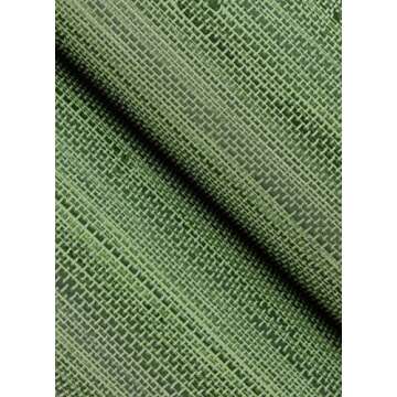 NuWallpaper x Social Social Classic Faux Grasscloth Peel and Stick Wallpaper, Hunter Green