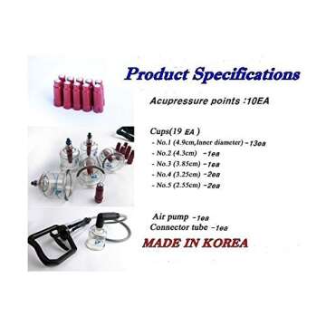 Genuine Hansol Cupping Set - 19 Cups for Slimming and Massage Therapy