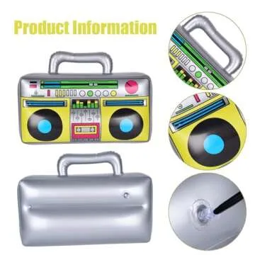 AYRXG Inflatable Boom Box 90s Phone Prop Inflatable Mobile Phones Inflatable Microphones for 80s 90s Party Decorations Inflatable Props for Hip Hop Theme Birthdays Party Supplies