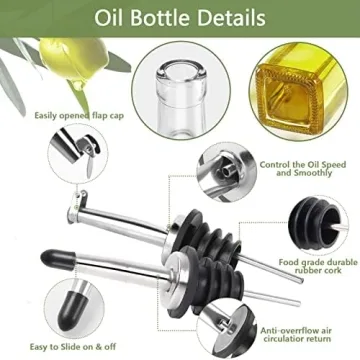Leaflai Olive Oil Dispenser Set - Stylish & Practical Kitchen Essential