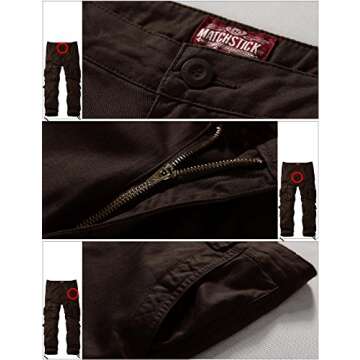 Match Men's Wild Cargo Pants(Brown,32)