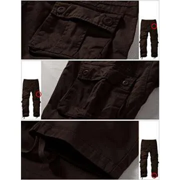 Match Men's Wild Cargo Pants(Brown,32)