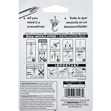 The Hillman Group 122415 White Driller Hook Ceiling Hanger, 1-Pack