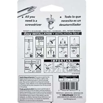 The Hillman Group 122415 White Driller Hook Ceiling Hanger, 1-Pack