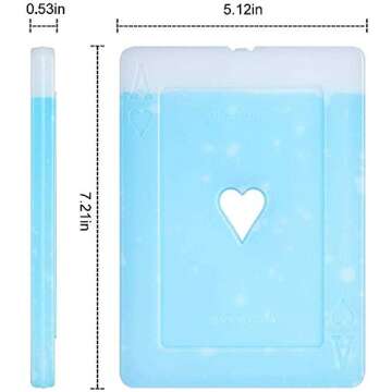 8 x Ice packs for Lunch Box, Freezer Ice packs Slim Long Lasting Cool packs for Lunch Bags and Cooler, Poker Design