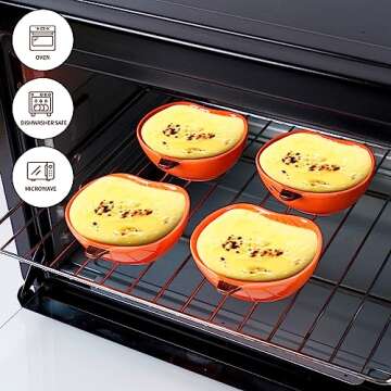 Kolewo4ever 12 Pieces Thanksgiving Ceramic Pumpkin Bowl 6 Ounces Ramekins Small Pumpkin Shaped Bowls Orange Dinnerware Pumpkin Decoration for Fall Thanksgiving Serving Dip, Sauce, Condiments,Snack