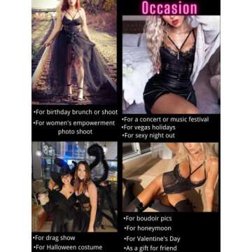 Kaei&Shi Front Double Strap See Through Lingerie,V-Neck Floral Lace Body Suit,Sexy Lingerie for Women,One Piece Bodysuit (Black, XXL=US 14)