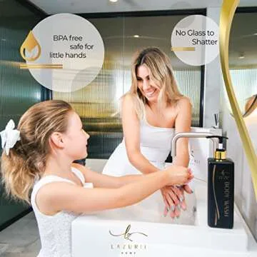 Shampoo and Conditioner Dispenser (Black, Set of 3, 25oz) - Empty Pump Bottles for Bathroom - Refillable Shampoo Conditioner Body Wash Dispensers – Shower Soap Bottle with Pump – Permanent Labels