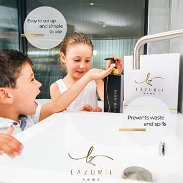 Shampoo and Conditioner Dispenser (Black, Set of 3, 25oz) - Empty Pump Bottles for Bathroom - Refillable Shampoo Conditioner Body Wash Dispensers – Shower Soap Bottle with Pump – Permanent Labels