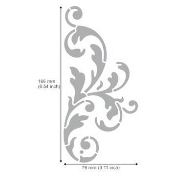 Aleks Melnyk No.349 Metal Stencil, Swirls, Ornaments, Flowers Vine, Patterns, Border, Small Stencil, 1 PCS, Template for Wood Burning, Engraving, Crafting, Scrapbook, Art, Ornate
