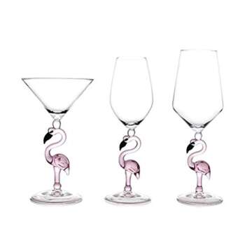 Creative Pink Flamingo Cocktail Martini Goblet Glass Cool Tableware Unique Bar Wine Set (2, 330ml wine glass)