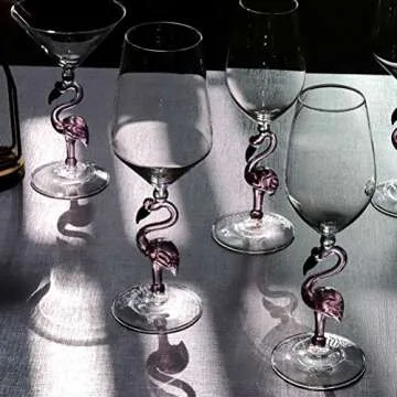 Creative Pink Flamingo Cocktail Martini Goblet Glass Cool Tableware Unique Bar Wine Set (2, 330ml wine glass)