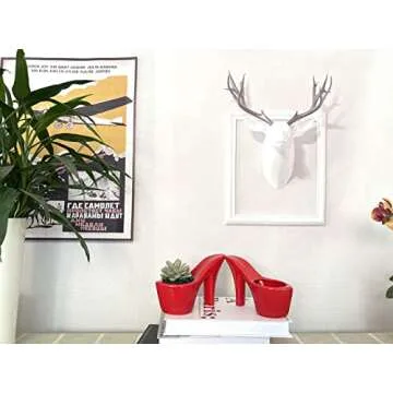 Beitewei 2PCS Succulent Planter Small Pot High Heel Shaped Ceramic Flower Pot Indoor Plant Pots Cute Planter Valentines Day Decor (Red)