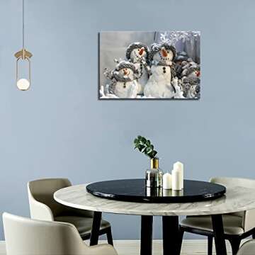 Lovely Snowman Wall Art Canvas for Christmas Decoration
