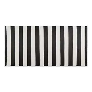 DII Reversible Outdoor Rug, Weather-Resistant Black & White