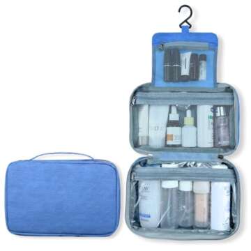 Lohifor Travel Toiletry Bag, PU Leather Waterproof Toiletry Bag for Travel Accessories, Ideal Toilet...