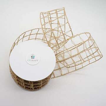 CT CRAFT LLC 2.5" Mesh Burlap Wired Ribbon for Crafts