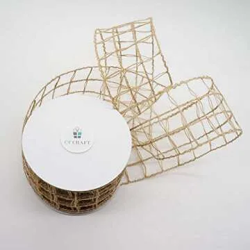 CT CRAFT LLC 2.5" Mesh Burlap Wired Ribbon for Crafts