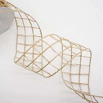 CT CRAFT LLC 2.5" Mesh Burlap Wired Ribbon for Crafts