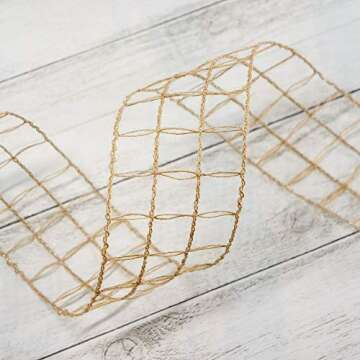 CT CRAFT LLC 2.5" Mesh Burlap Wired Ribbon for Crafts