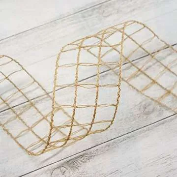 CT CRAFT LLC 2.5" Mesh Burlap Wired Ribbon for Crafts
