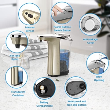 PZOTRUF Touchless Automatic Soap Dispenser - 17oz Capacity