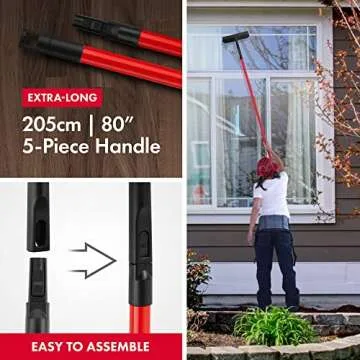 Tyroler Professional Window Squeegee for Home, 12"-80" Long Squeegee for Window Cleaning, 2-in-1 Window Cleaning Squeegee Kit, Indoor & Outdoor Window Cleaner Tool for High Windows & Glass
