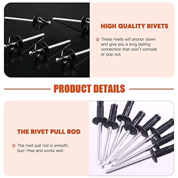 Tanstic 80Pcs Tri-Fold Pop Rivets Kit for DIY Projects