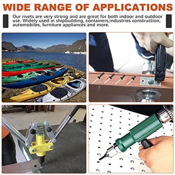 Tanstic 80Pcs Tri-Fold Pop Rivets Kit for DIY Projects