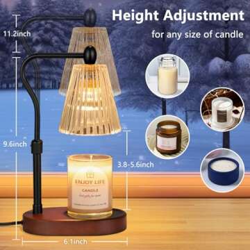 Stylish Candle Warmer Lamp with Timer and Dimmer