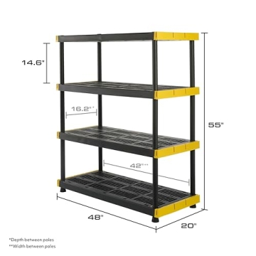 CX Black & Yellow 4-Tier Heavy Duty Storage Shelving Unit