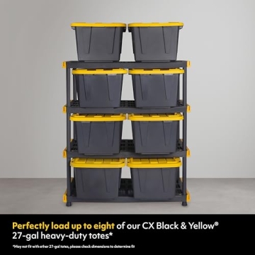 CX Black & Yellow 4-Tier Heavy Duty Storage Shelving Unit
