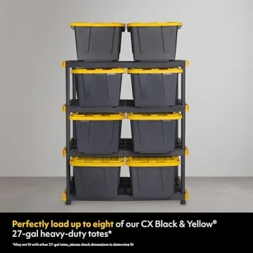 CX Black & Yellow 4-Tier Heavy Duty Storage Shelving Unit