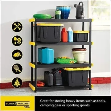 CX Black & Yellow 4-Tier Heavy Duty Storage Shelving Unit