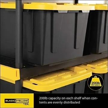 CX Black & Yellow 4-Tier Heavy Duty Storage Shelving Unit