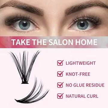 Lash Clusters Individual Lashes 280Pcs DIY Eyelash Extension 30D+40D D Curl Mixed 9-16mm Cluster Lashes Natural Wispy Reusable Mink Lash Cluster at Home by FADVAN(30D+40D-0.07D, 9-16mm)