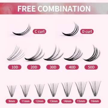 Lash Clusters Individual Lashes 280Pcs DIY Eyelash Extension 30D+40D D Curl Mixed 9-16mm Cluster Lashes Natural Wispy Reusable Mink Lash Cluster at Home by FADVAN(30D+40D-0.07D, 9-16mm)