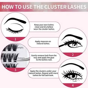 Lash Clusters Individual Lashes 280Pcs DIY Eyelash Extension 30D+40D D Curl Mixed 9-16mm Cluster Lashes Natural Wispy Reusable Mink Lash Cluster at Home by FADVAN(30D+40D-0.07D, 9-16mm)