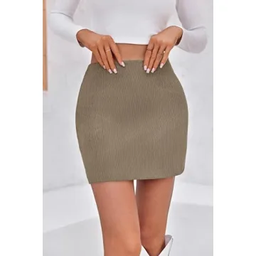 Trendy Wenrine Women’s Corduroy Mini Skirt - Comfortable A-line Design