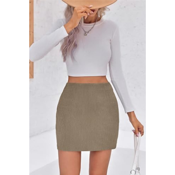 Trendy Wenrine Women’s Corduroy Mini Skirt - Comfortable A-line Design