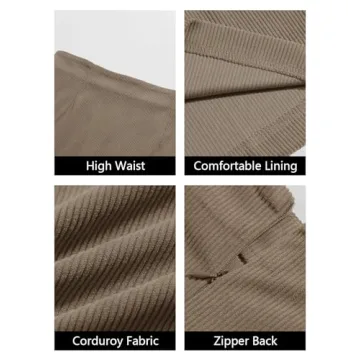 Trendy Wenrine Women’s Corduroy Mini Skirt - Comfortable A-line Design
