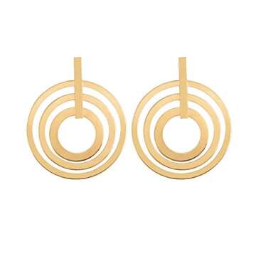 Elegant DOUBNINE Large Circle Gold Matte Hoop Earrings
