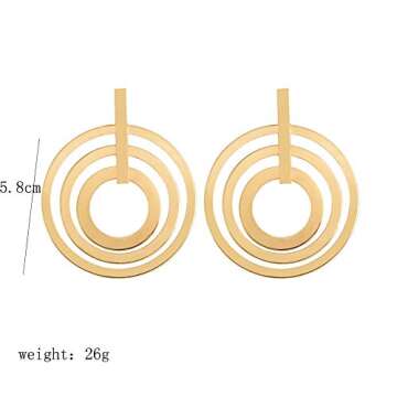 Elegant DOUBNINE Large Circle Gold Matte Hoop Earrings