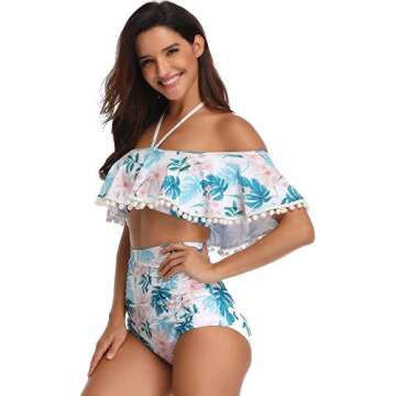 Stylish Women & Kids Ruffle Swimwear Set for Summer Fun