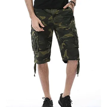 AOYOG Men's Camo Cargo Shorts for Outdoor Comfort