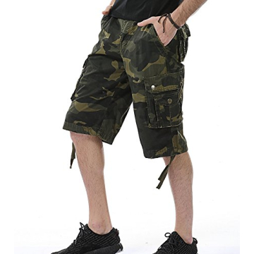 AOYOG Men's Camo Cargo Shorts for Outdoor Comfort