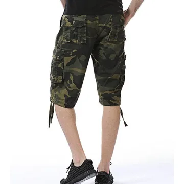 AOYOG Men's Camo Cargo Shorts for Outdoor Comfort