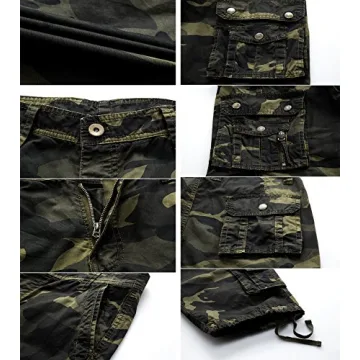 AOYOG Men's Camo Cargo Shorts for Outdoor Comfort
